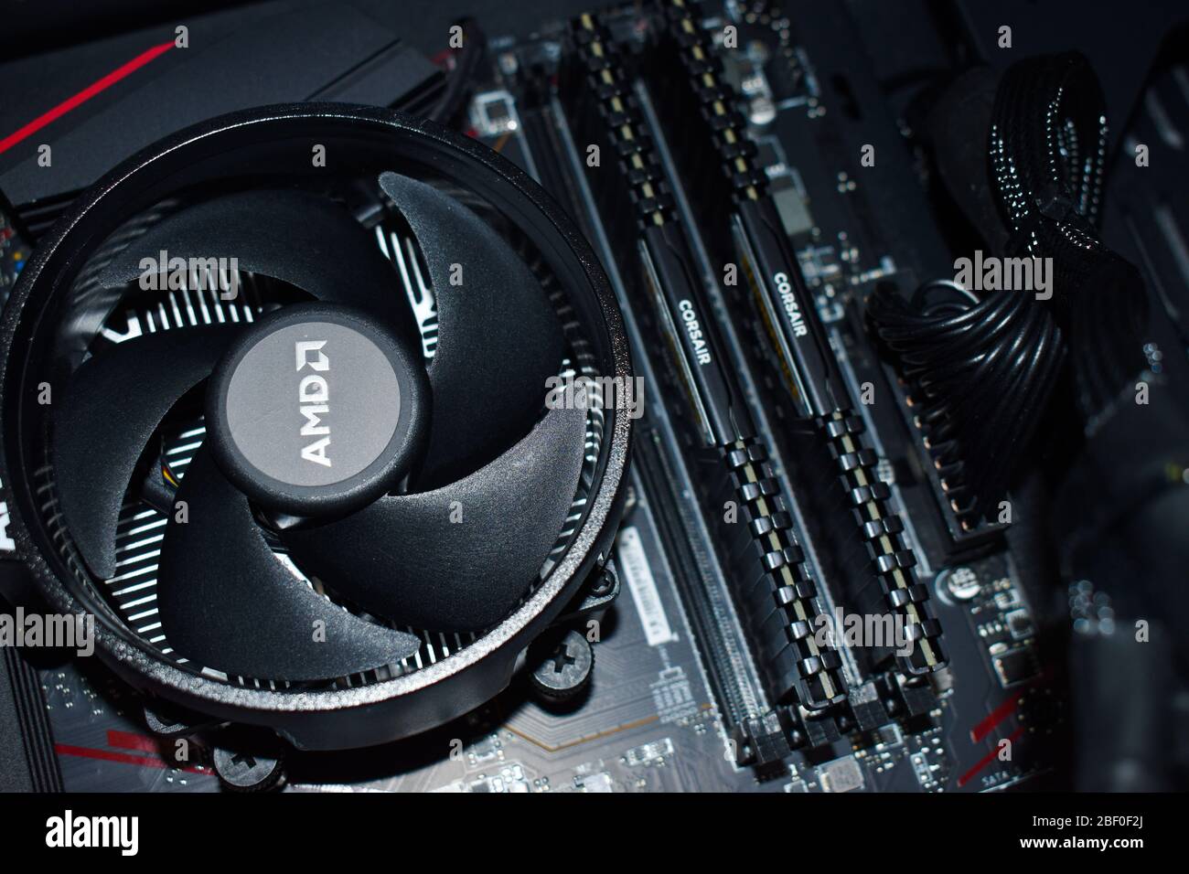 AMD Ryzen 3600 processor and Corsair RAM in a gaming PC Stock Photo - Alamy