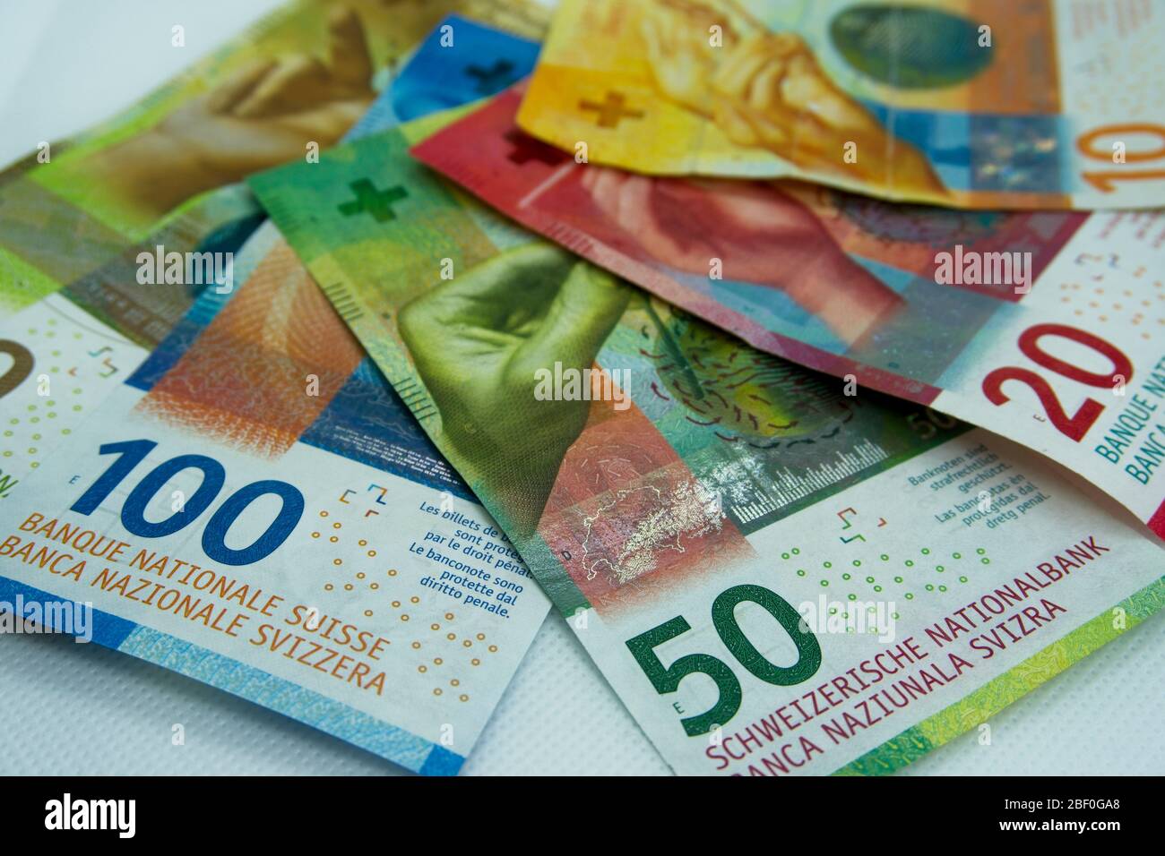 Swiss money and currency of switzerland. Swiss francs. Money in Switzerland Stock Photo