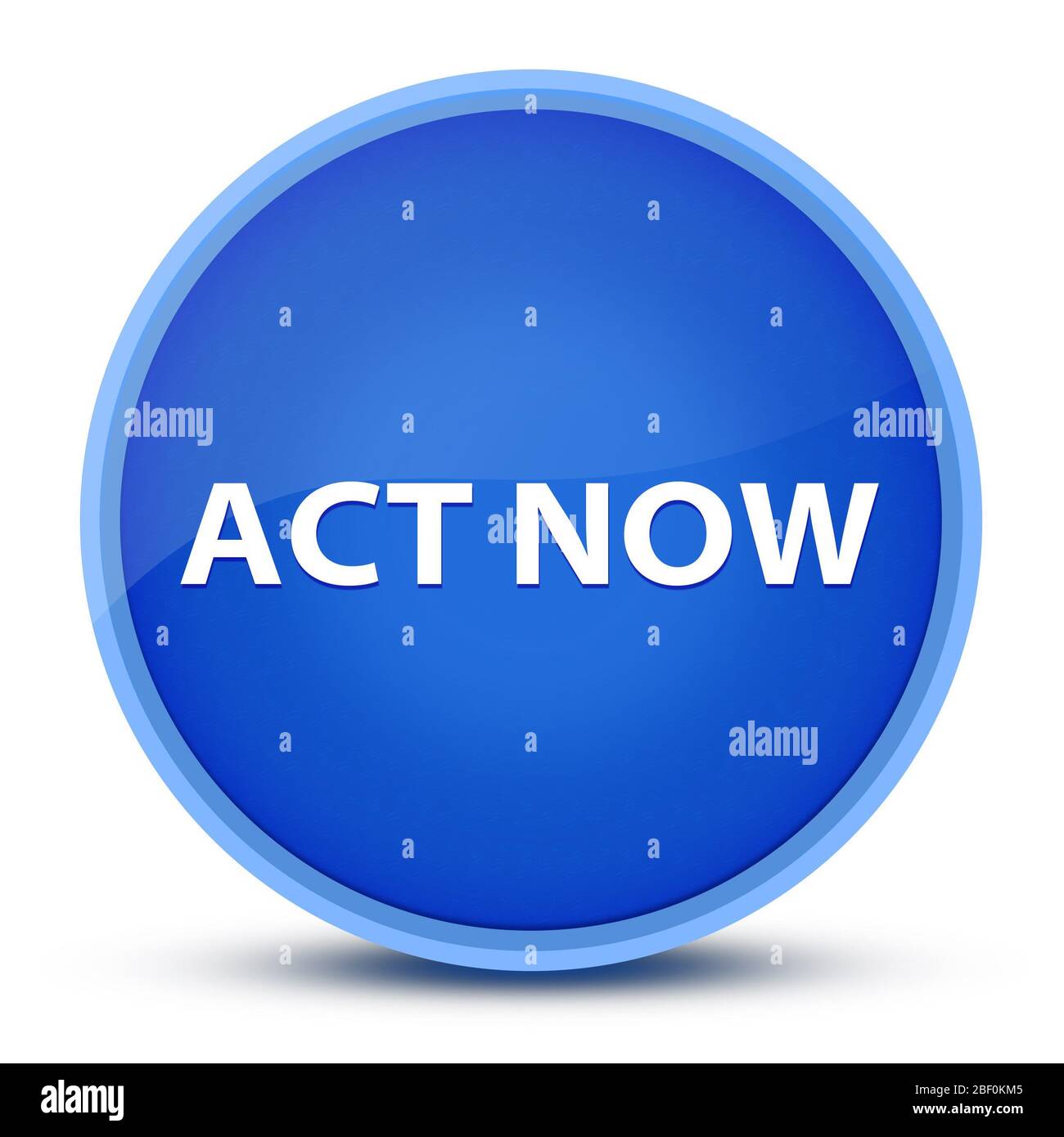 Act Now isolated on special blue round button abstract illustration Stock Photo