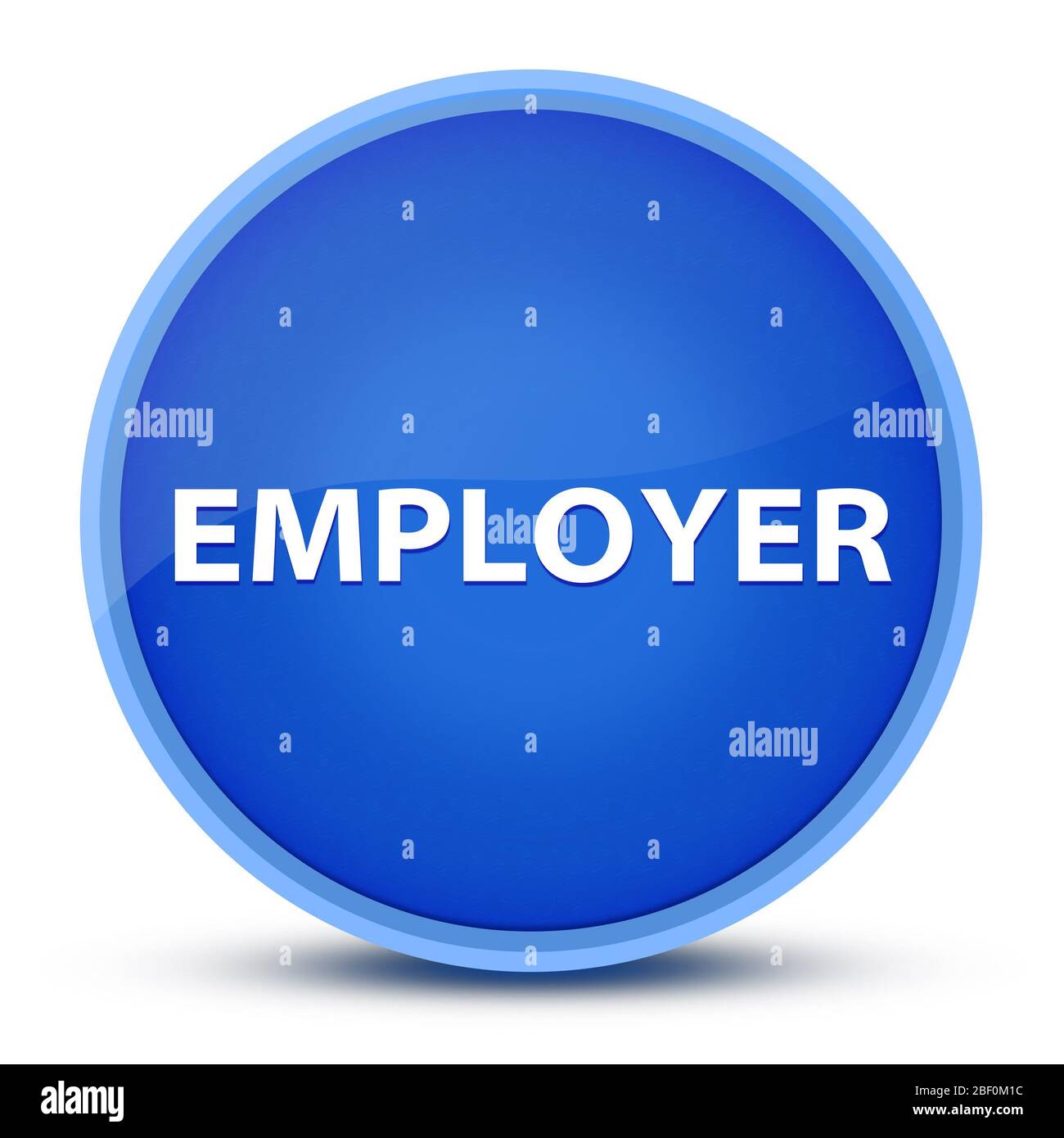 Employer isolated on special blue round button abstract illustration Stock Photo