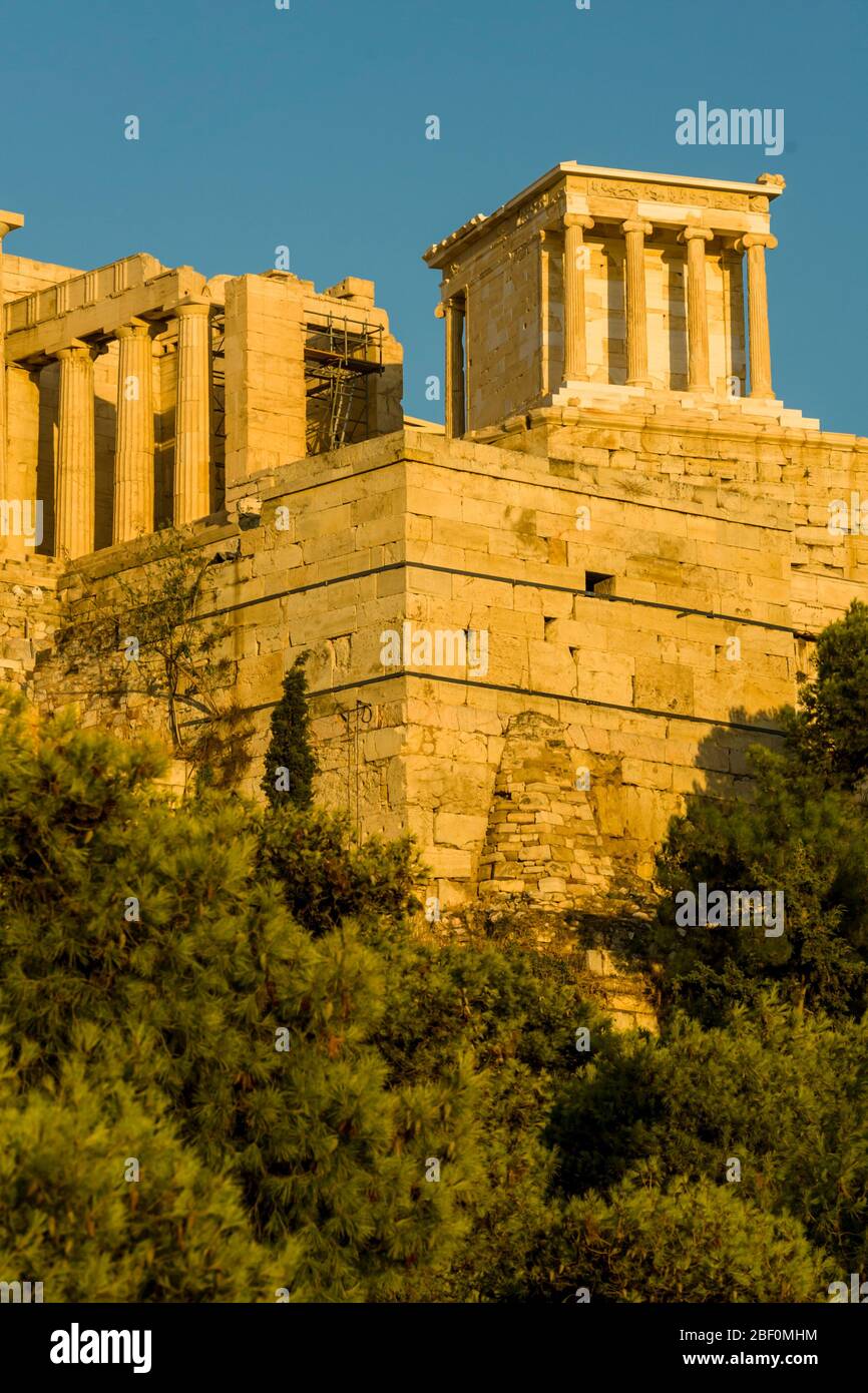 ATHENS / GREECE – August 24, 2006 : Propylaia: The Magnificent Entrance to the Acropolis Stock Photo
