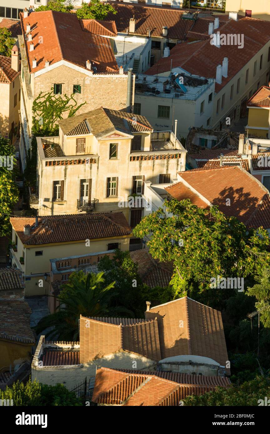patrician houses in the Plaka district, Athens, Greece Stock Photo Alamy