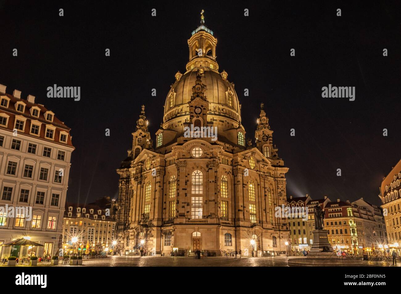 The Frauenkirche in Dresden at night Stock Photo