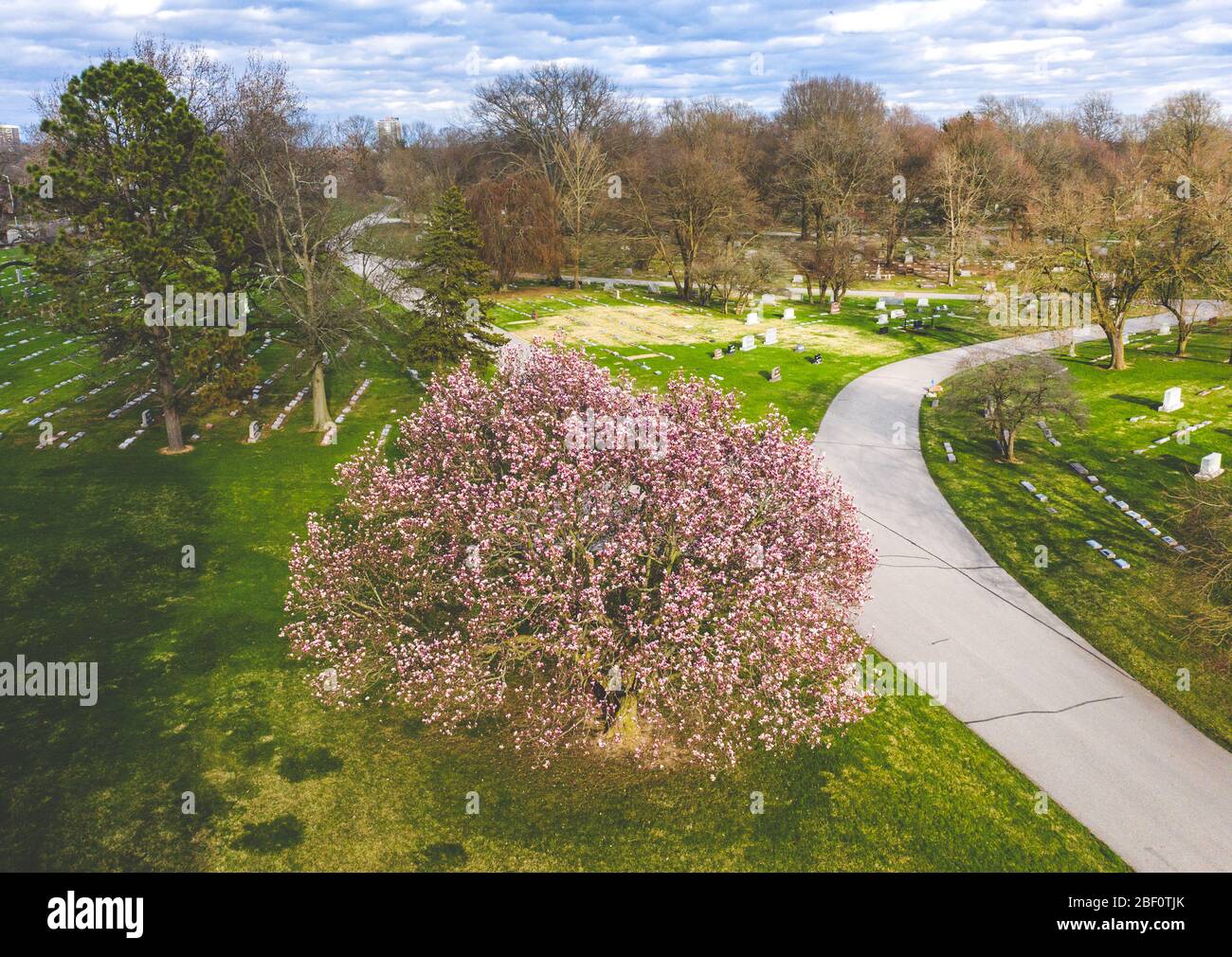 Aerial view of a cemetery in Indiana Stock Photo Alamy