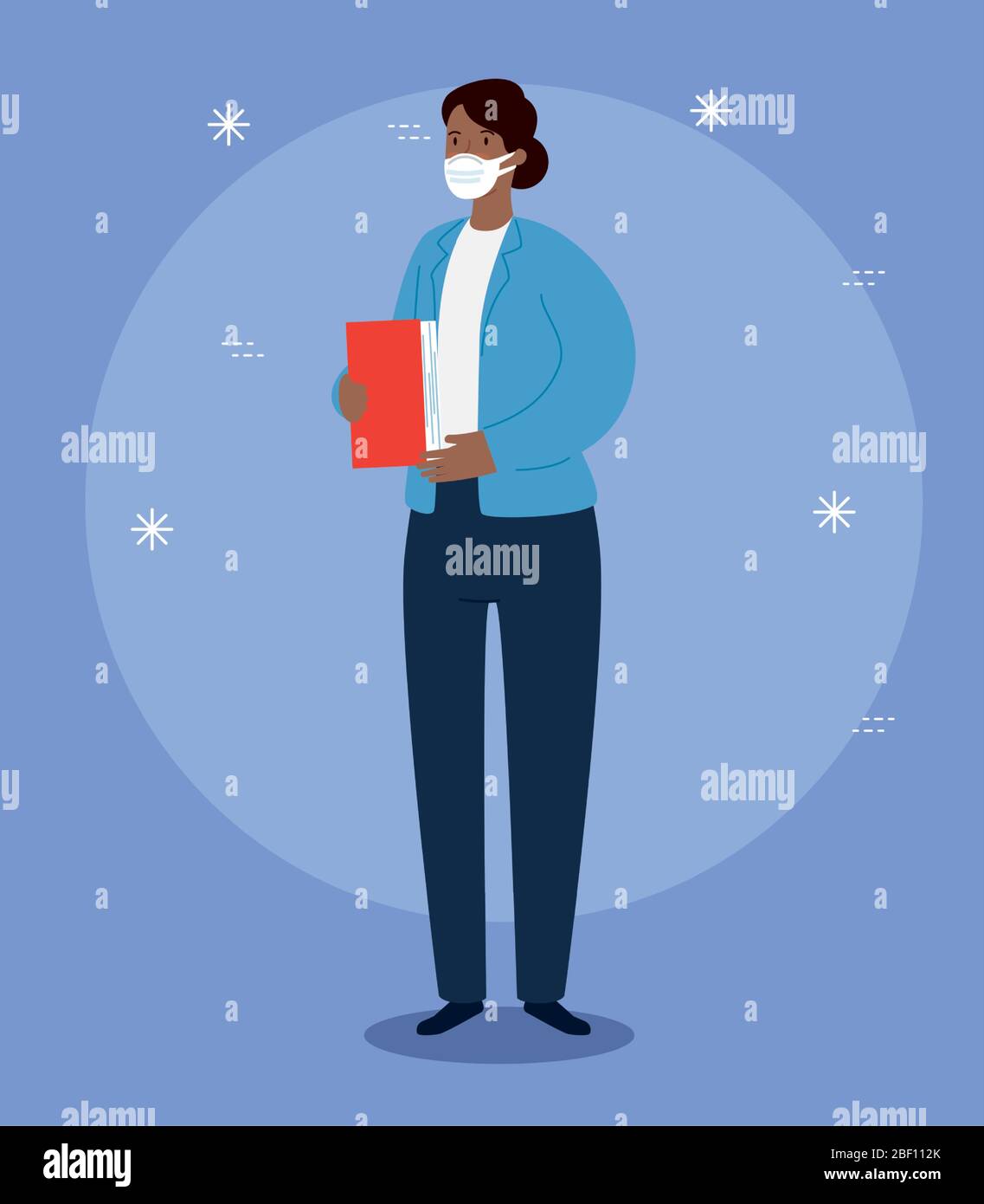 afro business woman using face mask Stock Vector Image & Art - Alamy