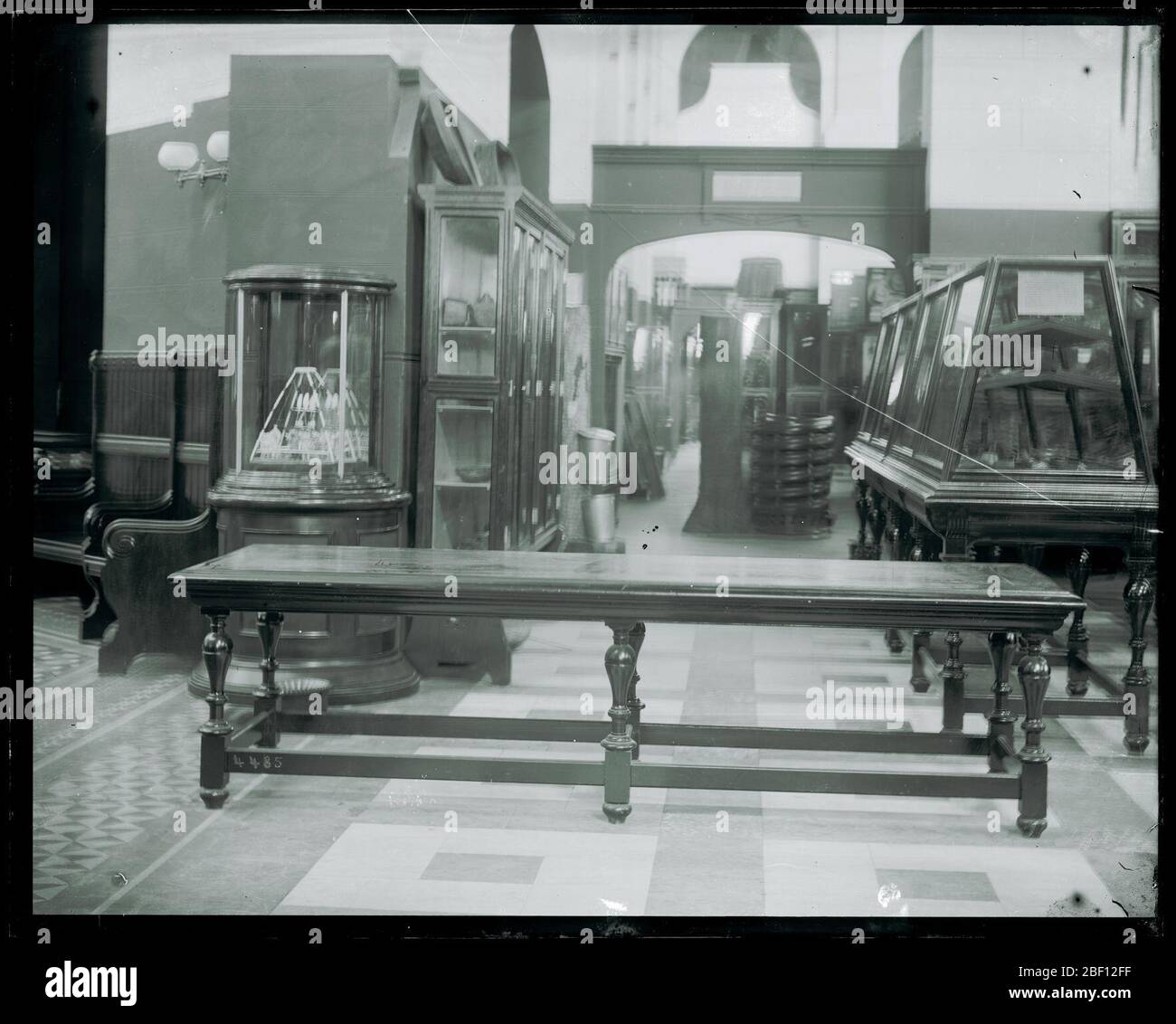 Interior View of Exhibit Hall in United States National Museum. Also known as 4485.See also Record Unit 95, Box 43, Folder 34.Now known as the Arts and Industries Building.Smithsonian Institution Archives, Acc. 11-006, Box 014, Image No. Stock Photo
