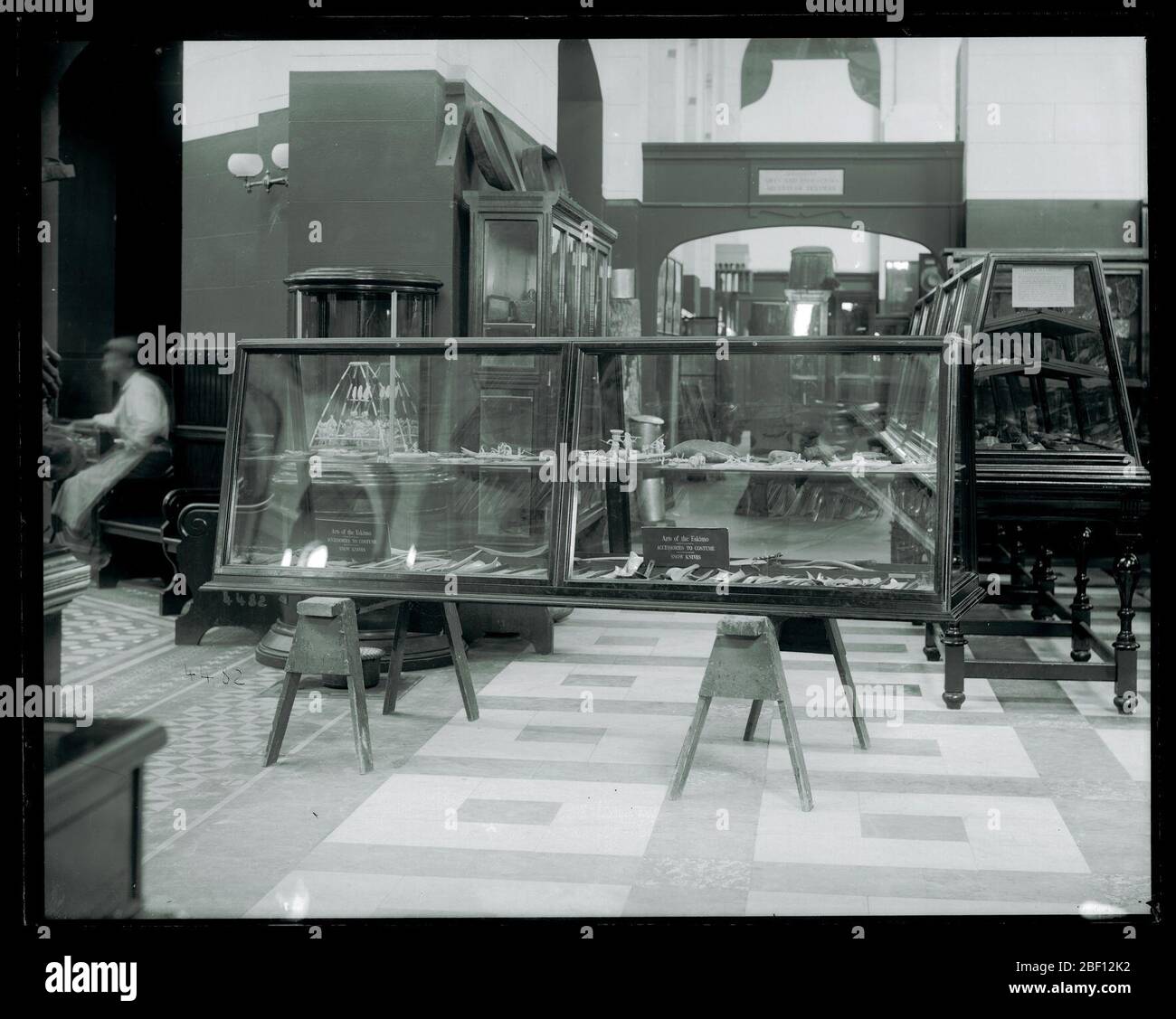 Arts of the Eskimo Exhibit at the United States National Museum. Also known as 4482.See also Record Unit 95, Box 42, Folder 12.Now known as the Arts and Industries Building.Smithsonian Institution Archives, Acc. 11-006, Box 014, Image No. Stock Photo