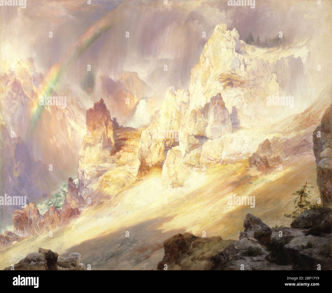 Rainbow over the Grand Canyon of the Yellowstone Stock Photo - Alamy
