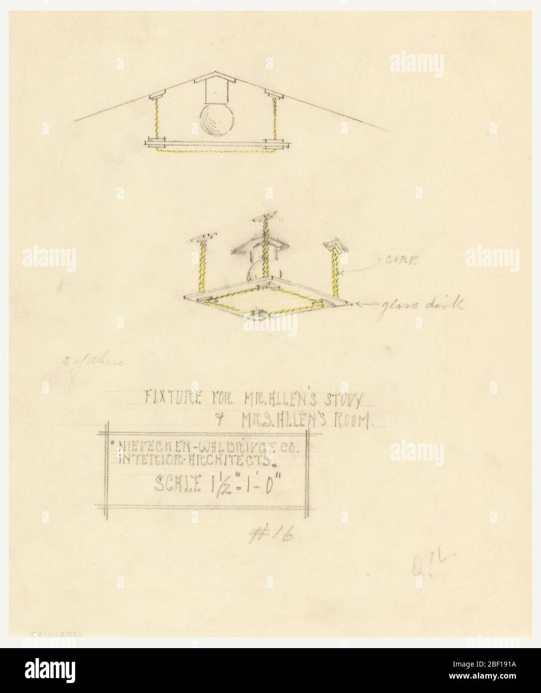 Light Fixture for Mr Allens Study and Mrs Allens Room Henry J Allen