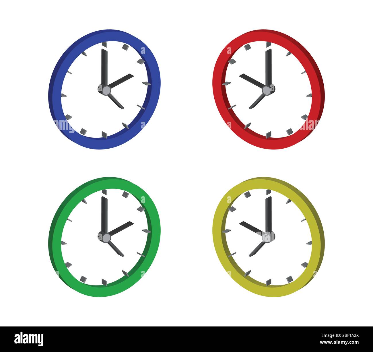 clock icon illustrated in vector on white background Stock Vector Image ...
