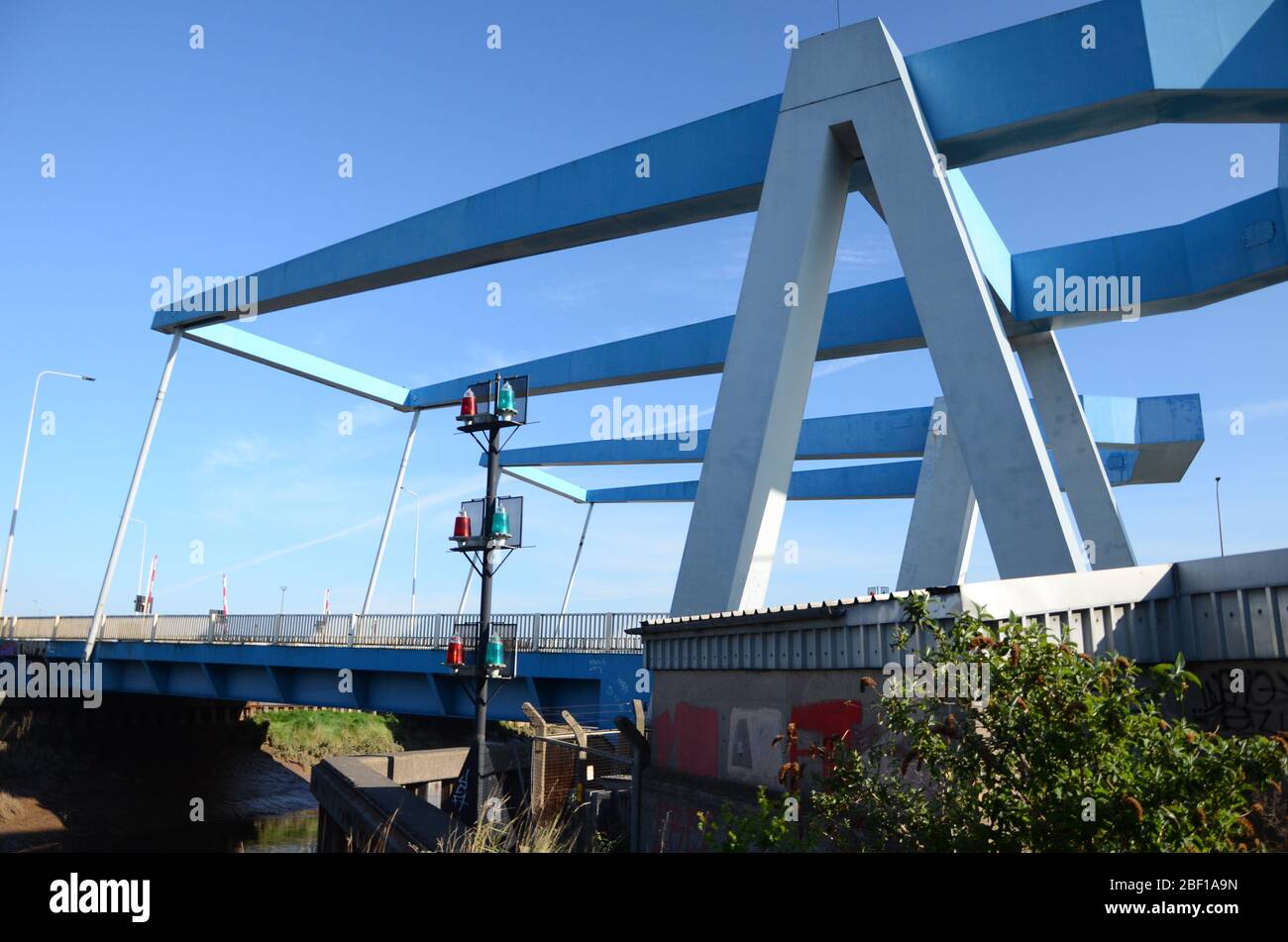 Clough road, Ferry Lane bridges over the river Hull, kingston upon Hull Stock Photo