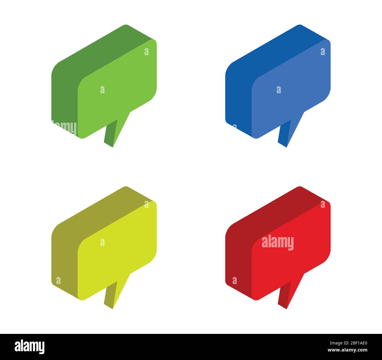 isometric dialog cloud icon illustrated in vector on white background Stock Vector