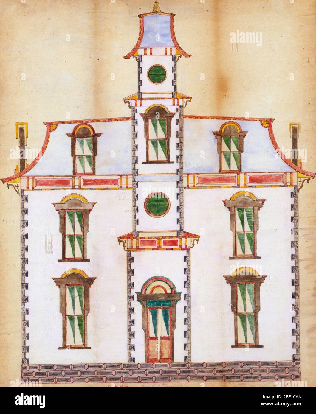 Architectural Rendering of a Victorian House Stock Photo - Alamy