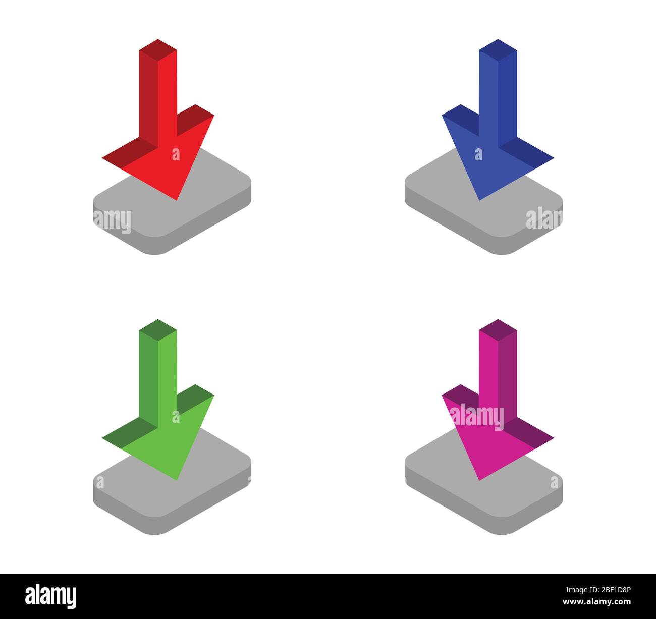 download arrow icon illustrated in vector on white background Stock ...