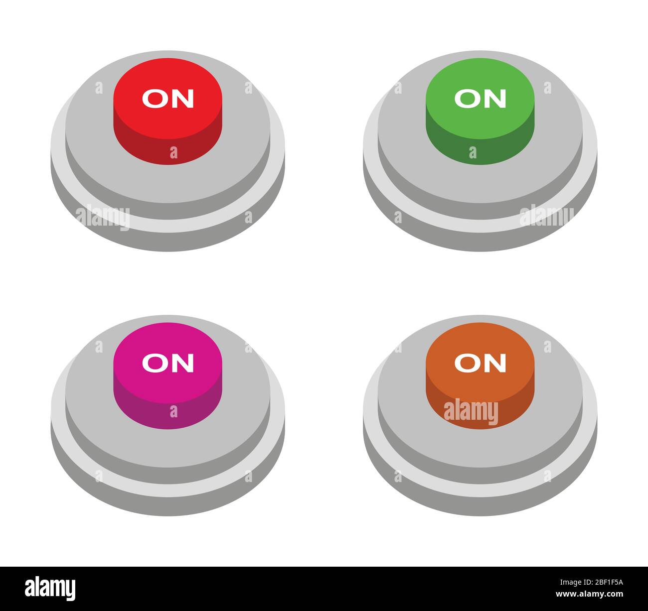 on button icon illustrated in vector on white background Stock Vector ...