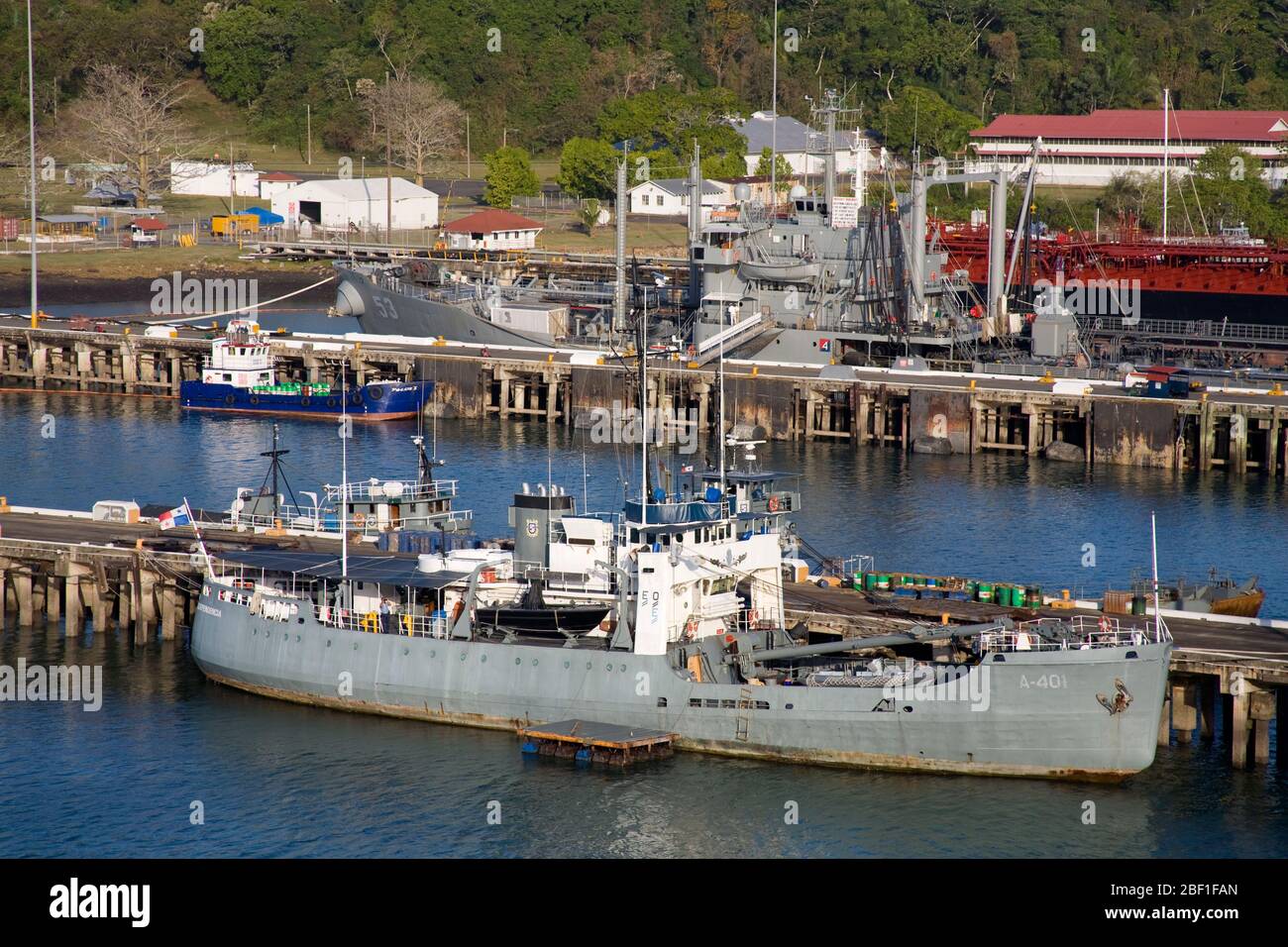 Rodman Docks on Panama Canal, Panama City, Panama, Central America Stock Photo