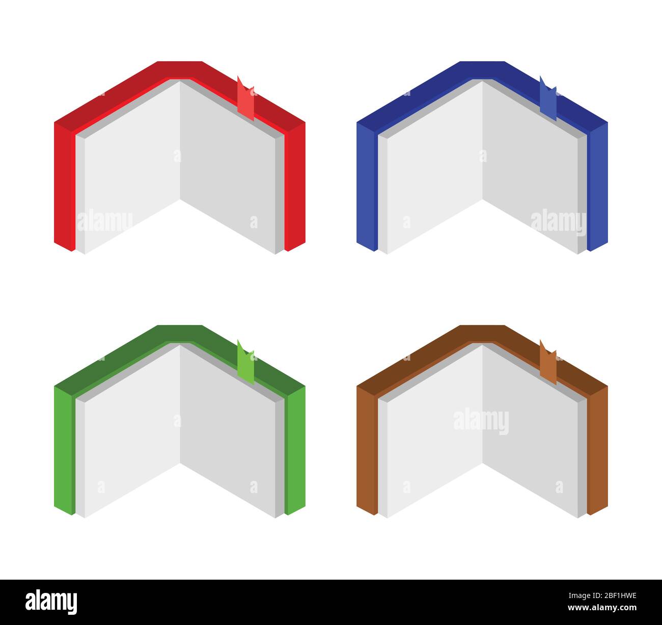 isometric book icon illustrated in vector on white background Stock Vector