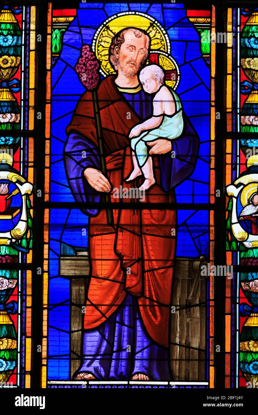 Stained Glass, San Jose Church, Old Town, Panama City, Panama Stock