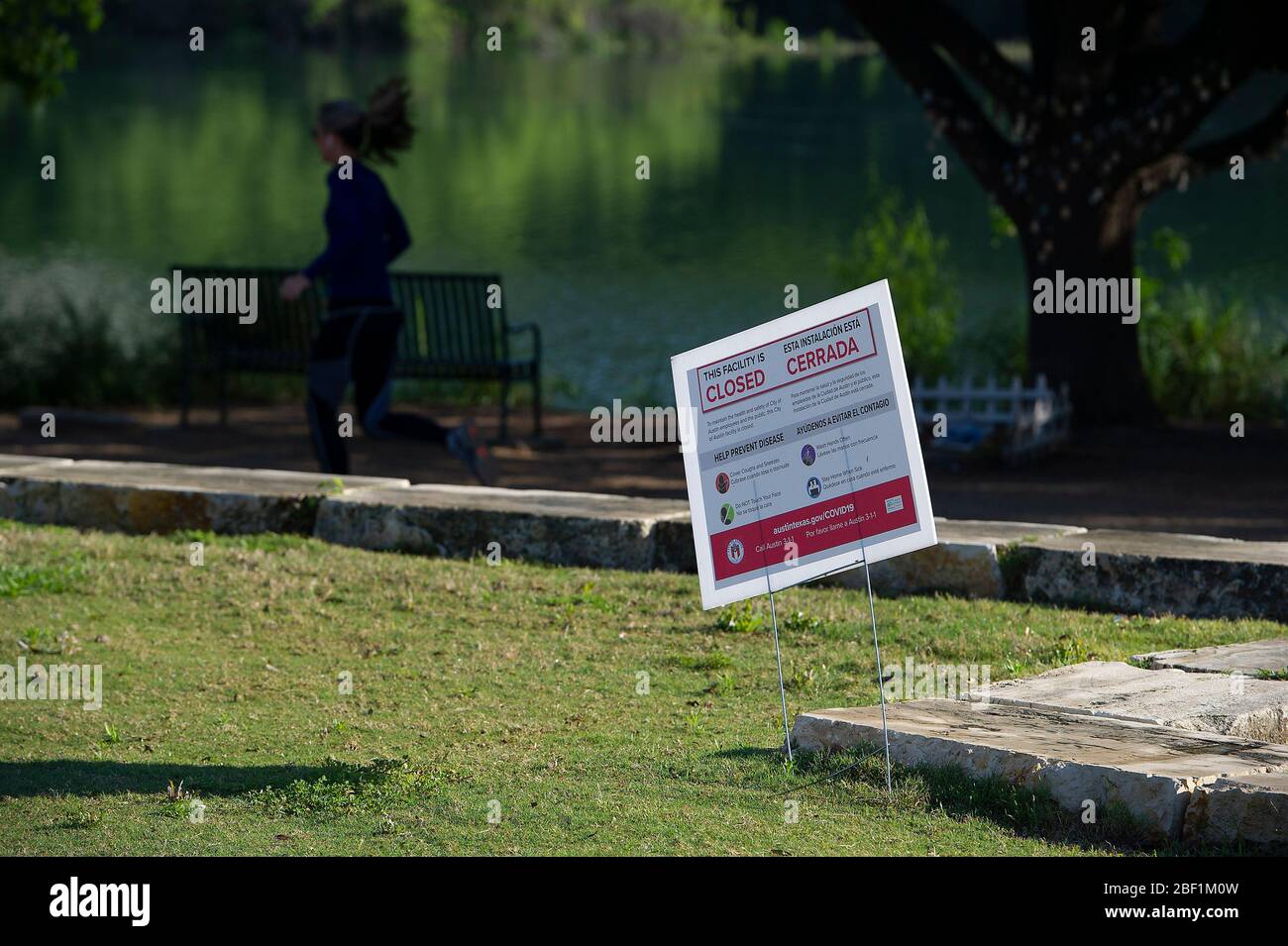 April 16, 2020: The City of Austin Parks Department issued signs that state 'This facility is CLOSED''. To maintain the health and safety of City of Austin employees and the public the City of Austin facility is closed. Austin, Texas. Mario Cantu/CSM Stock Photo