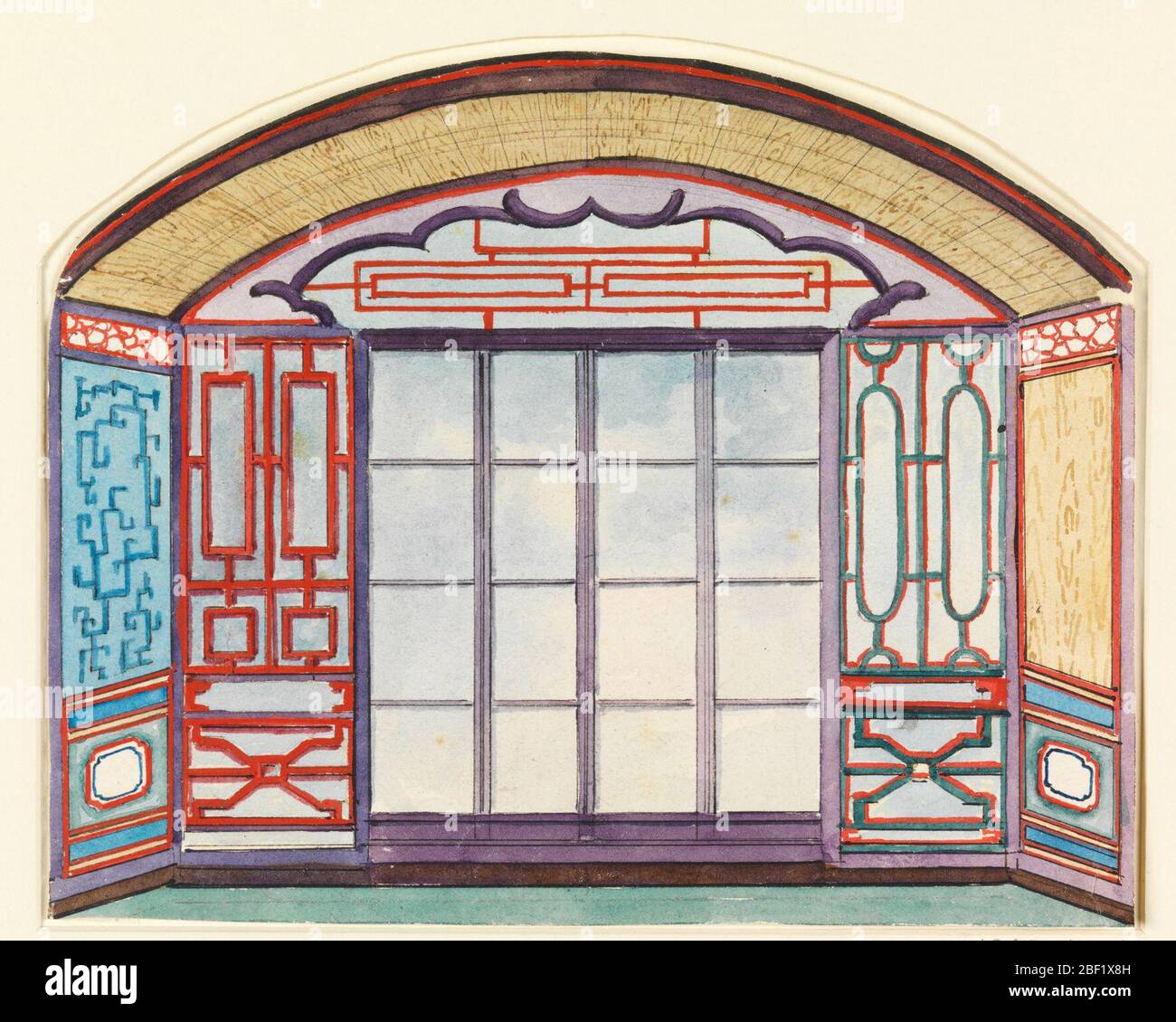 Window Alcove. Design for the Royal Pavilion, Brighton. Design for an alcove with an arched