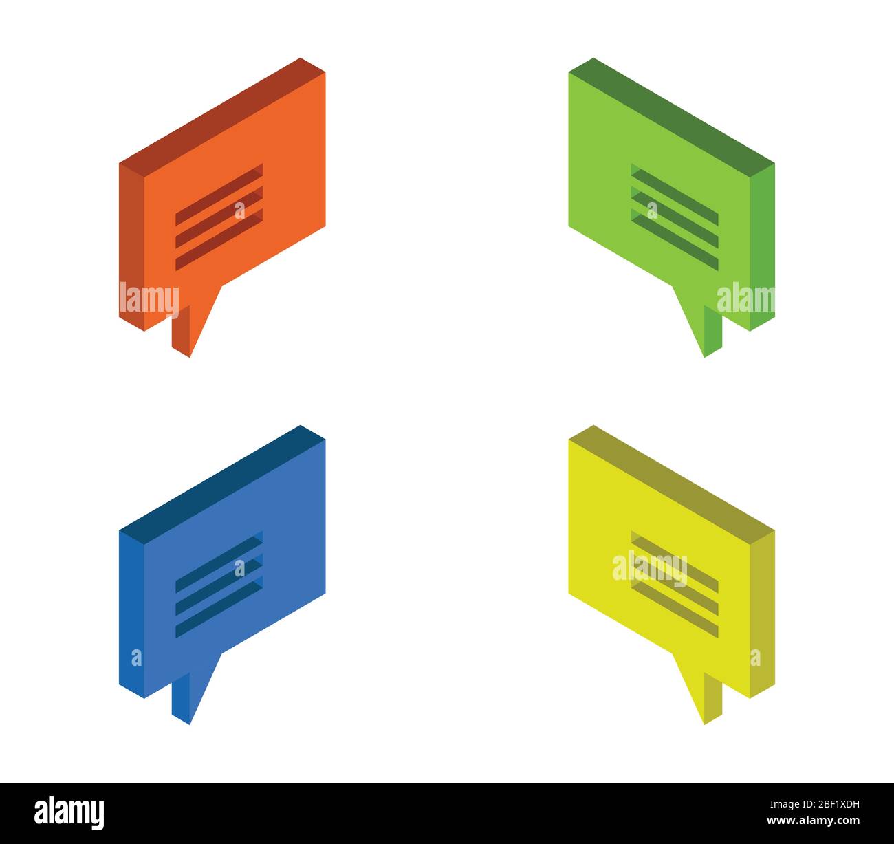 isometric dialog cloud icon illustrated in vector on white background Stock Vector