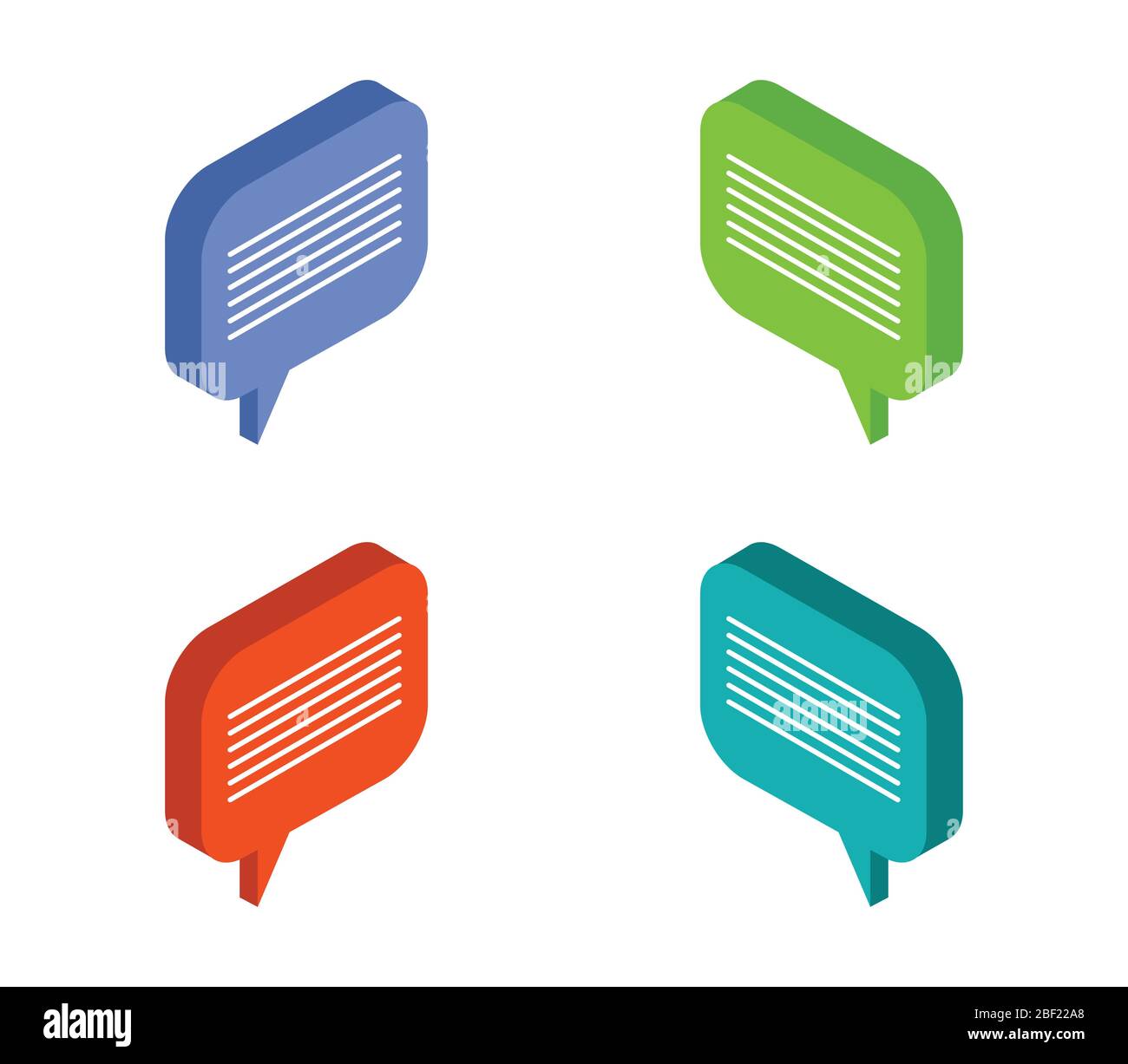 isometric dialog cloud icon illustrated in vector on white background Stock Vector