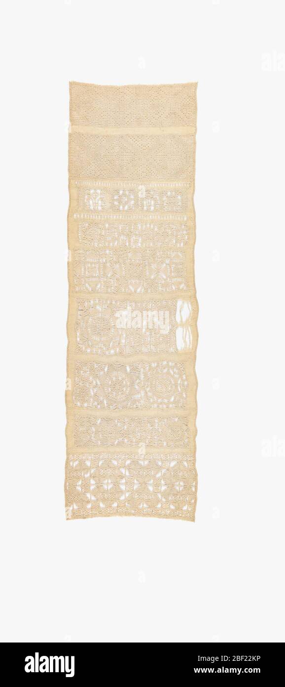 Sampler. Central part of a whitework sampler with bands of pattern ...