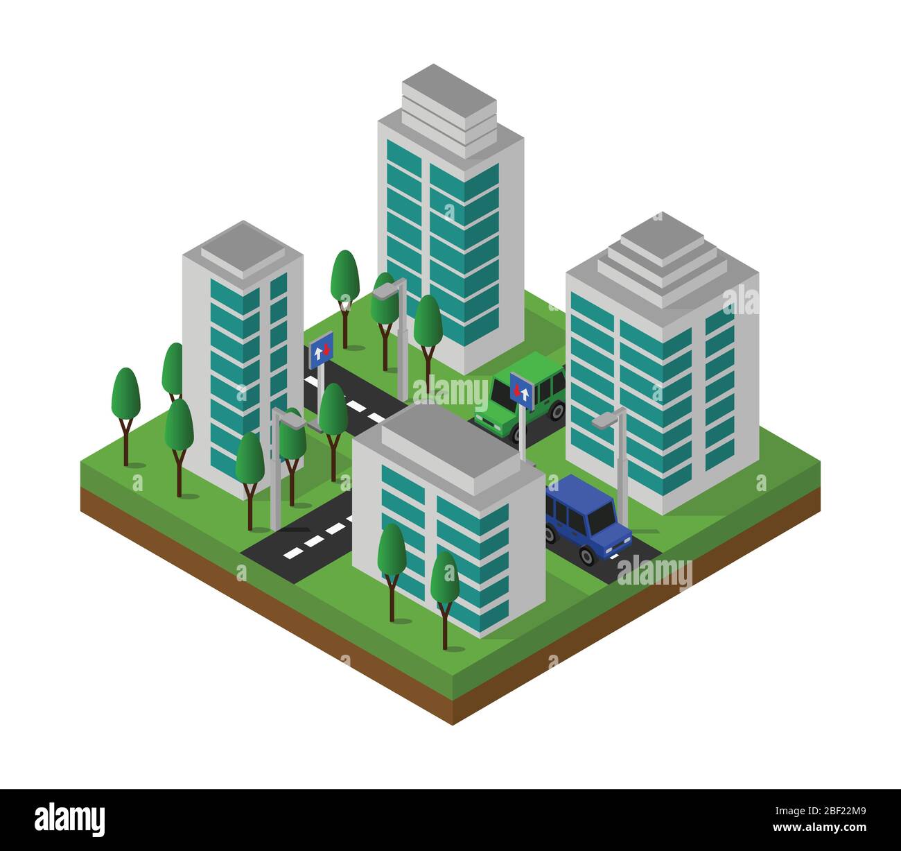 isometric city icon illustrated in vector on white background Stock ...