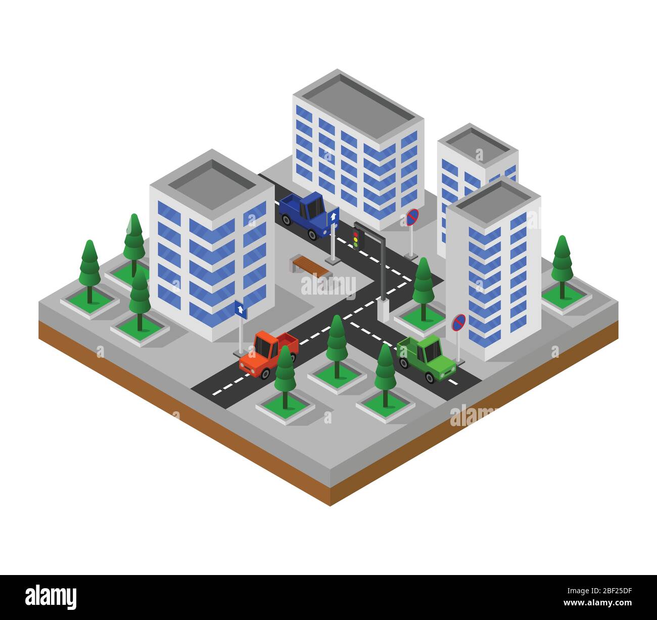 isometric city icon illustrated in vector on white background Stock ...