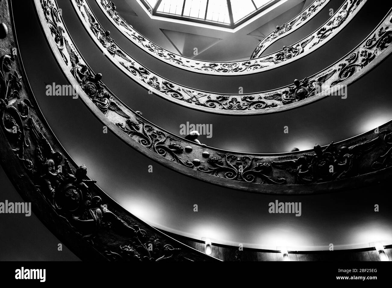 Spiral stairs of the Vatican Museum Stock Photo