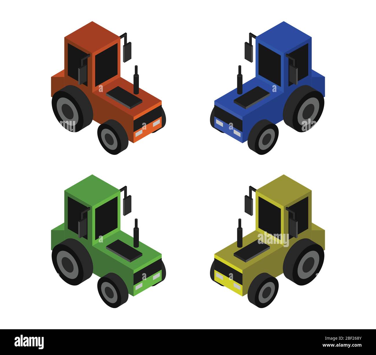 isometric tractor icon illustrated in vector on white background Stock ...
