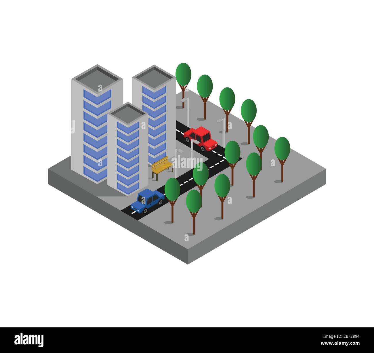 isometric skyscraper icon illustrated in vector on white background Stock Vector