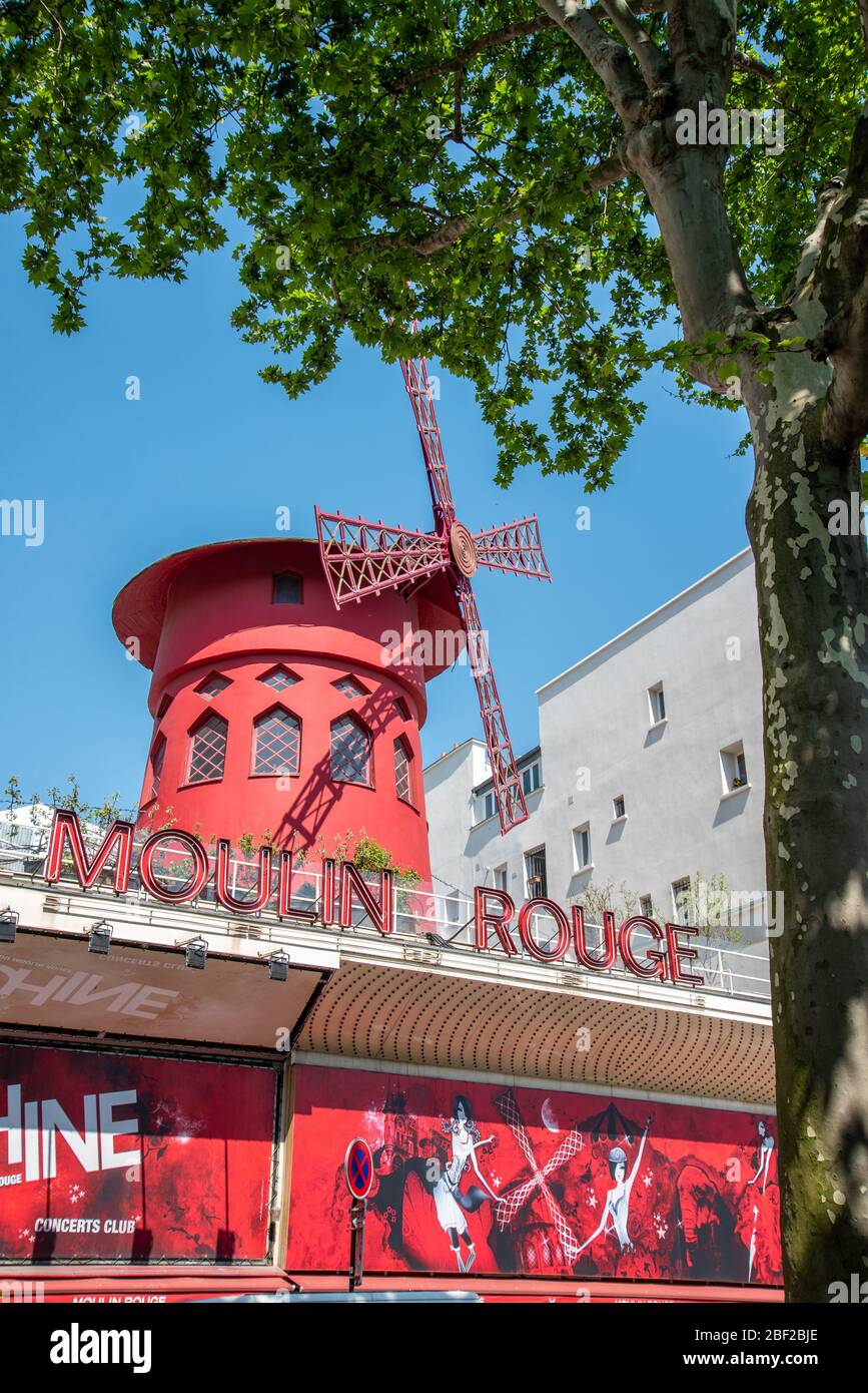 Moulin Rouge in Montmartre, Paris/France Stock Photo