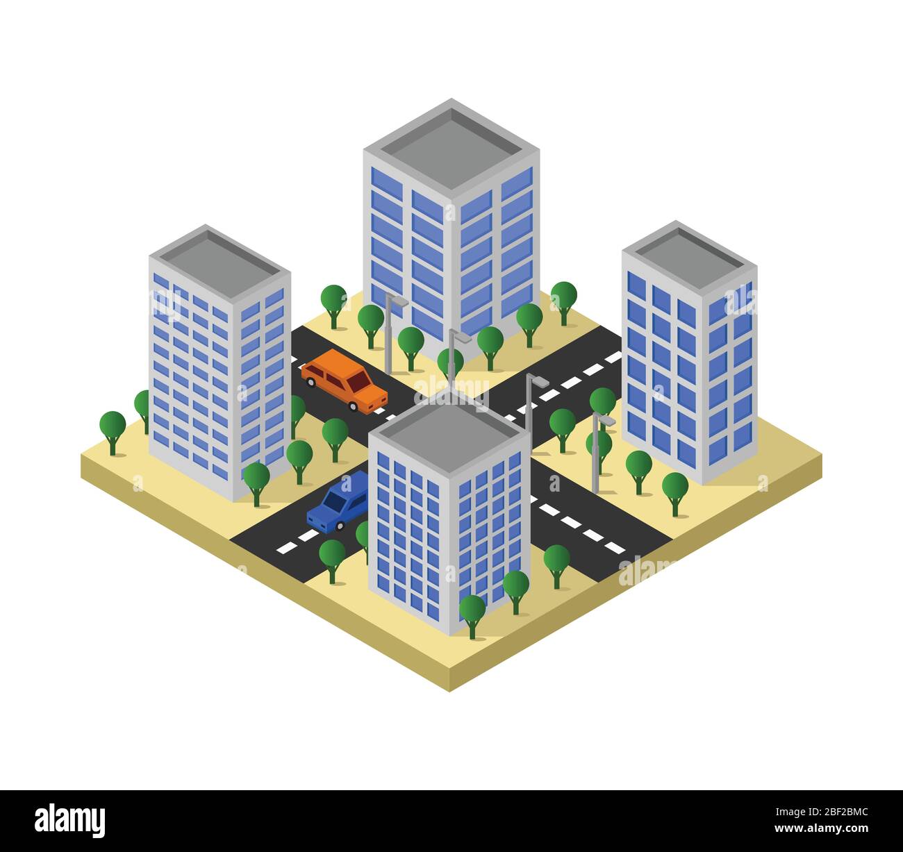 isometric city icon illustrated in vector on white background Stock ...