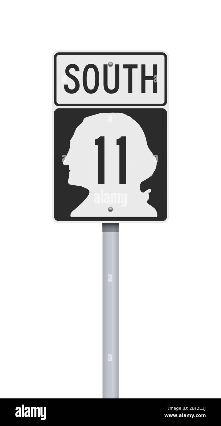 Vector illustration of the Washington State Highway road sign on metallic post Stock Vector