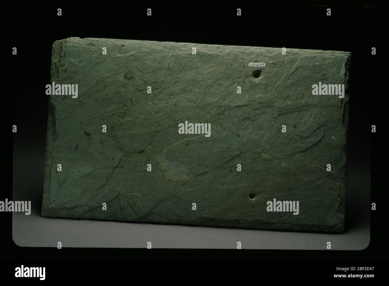 Green slate. Historic roofing tiles of NMNH found on dump pile at Garber by Leslie Hale.26 Oct 201752399822 Stock Photo