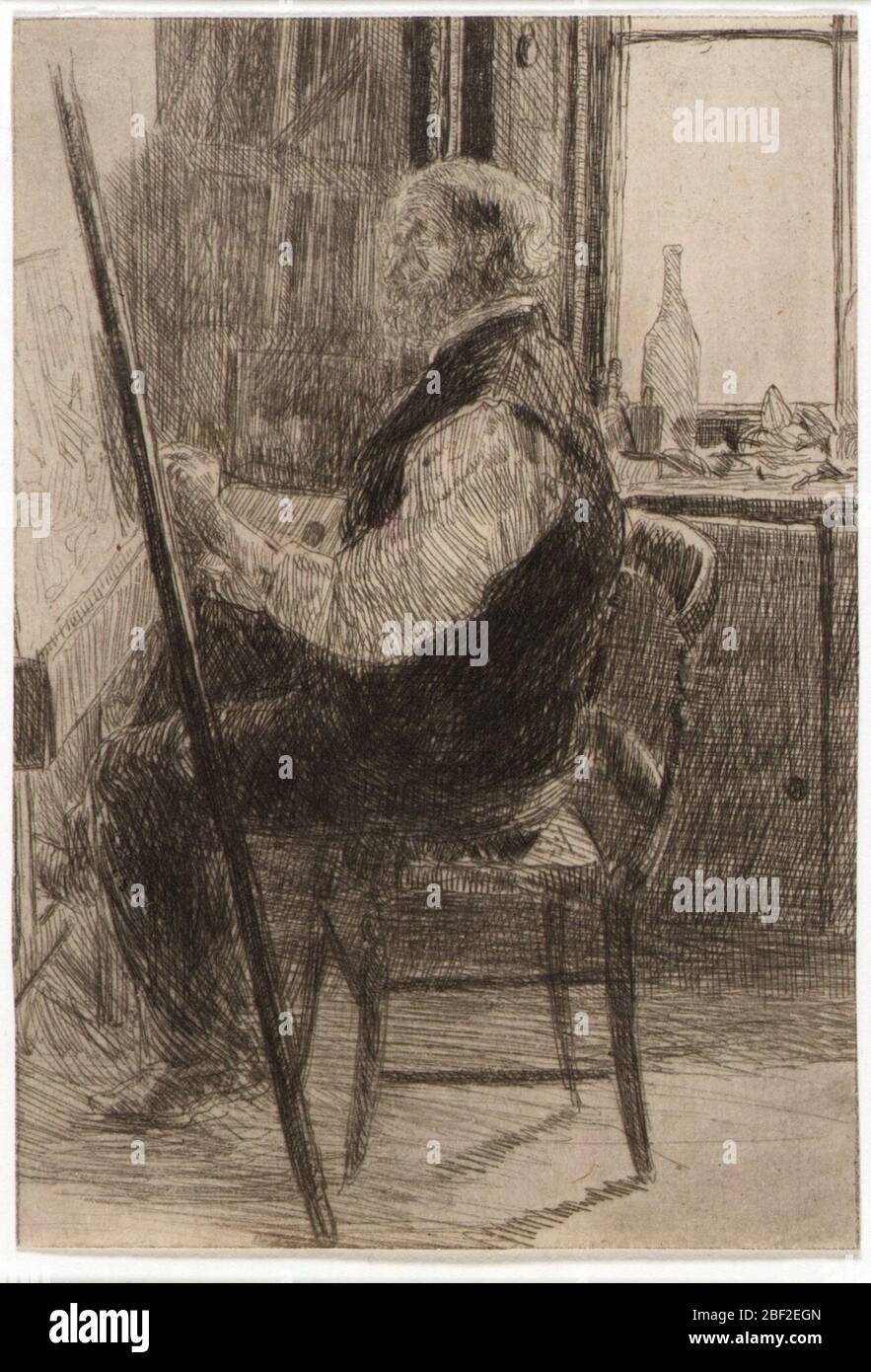 Seated artist at easel hi-res stock photography and images - Alamy