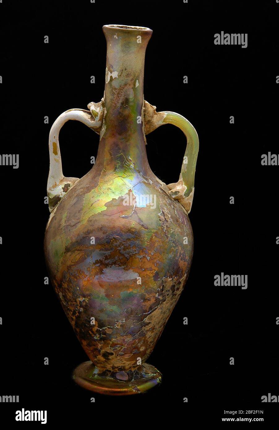 Amphora. Most of the glass vessels in this case date from the first