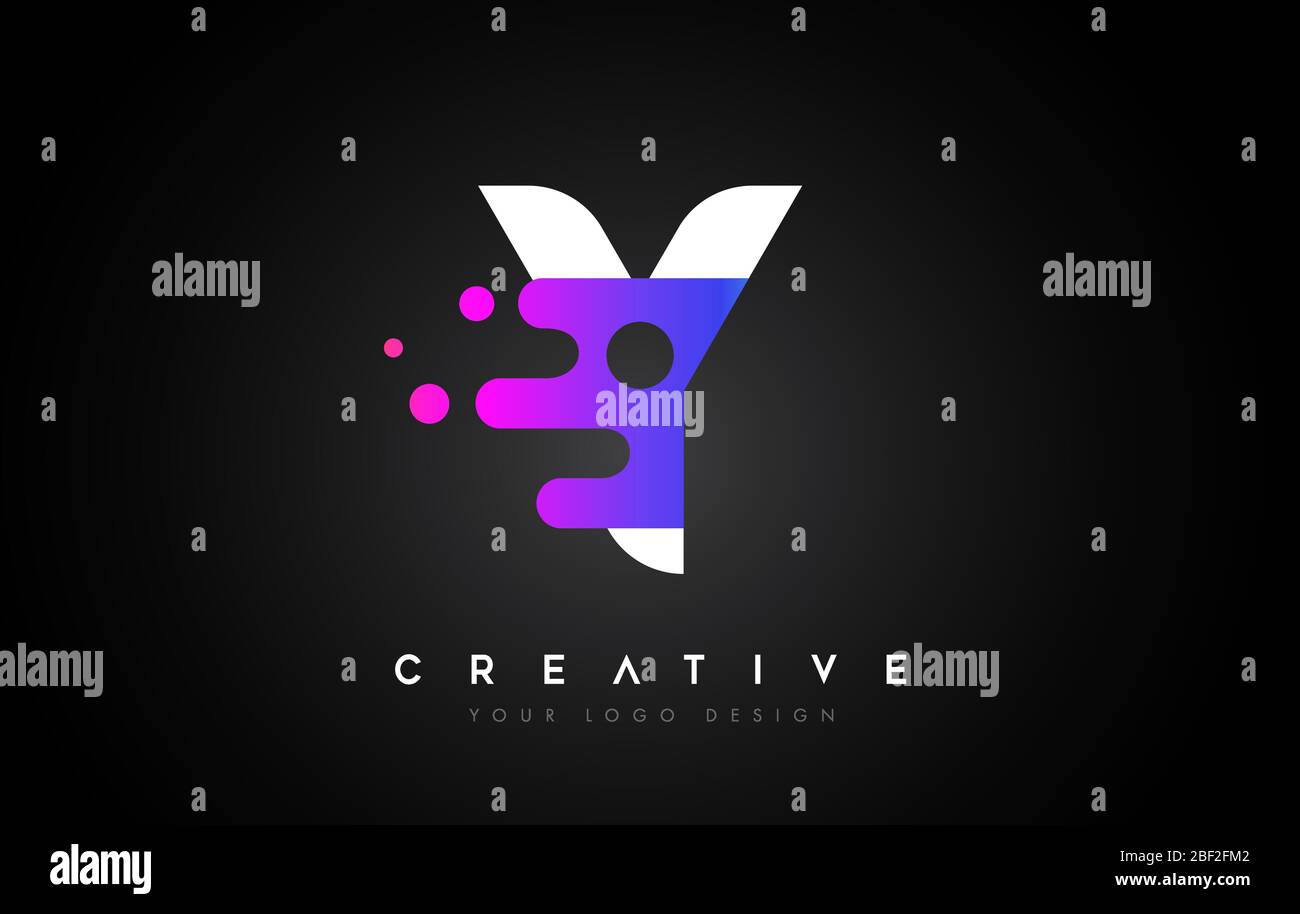 Dots Letter Y Logo Design. Letter Y Icon with Fluid Liquid Idea and ...