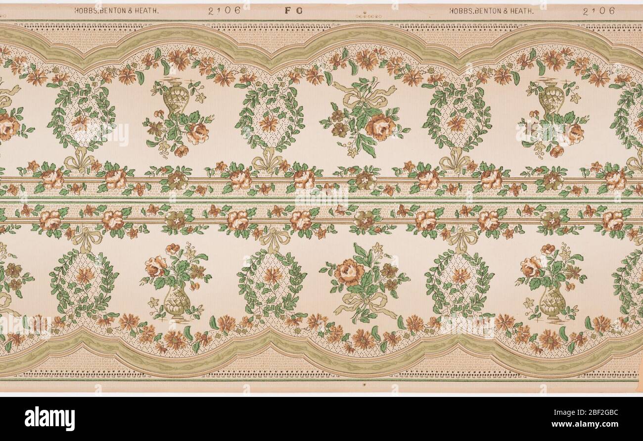 Frieze. flowers in a vase alternating with ribbon tied bouquets ...