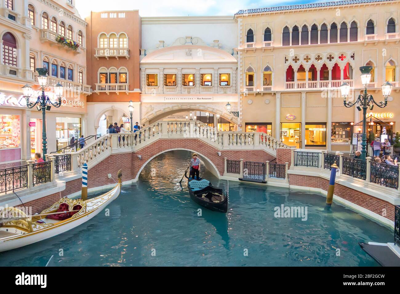 Gondola in The Venetian hotel and casino, Las Vegas, Nevada, USA Stock Photo