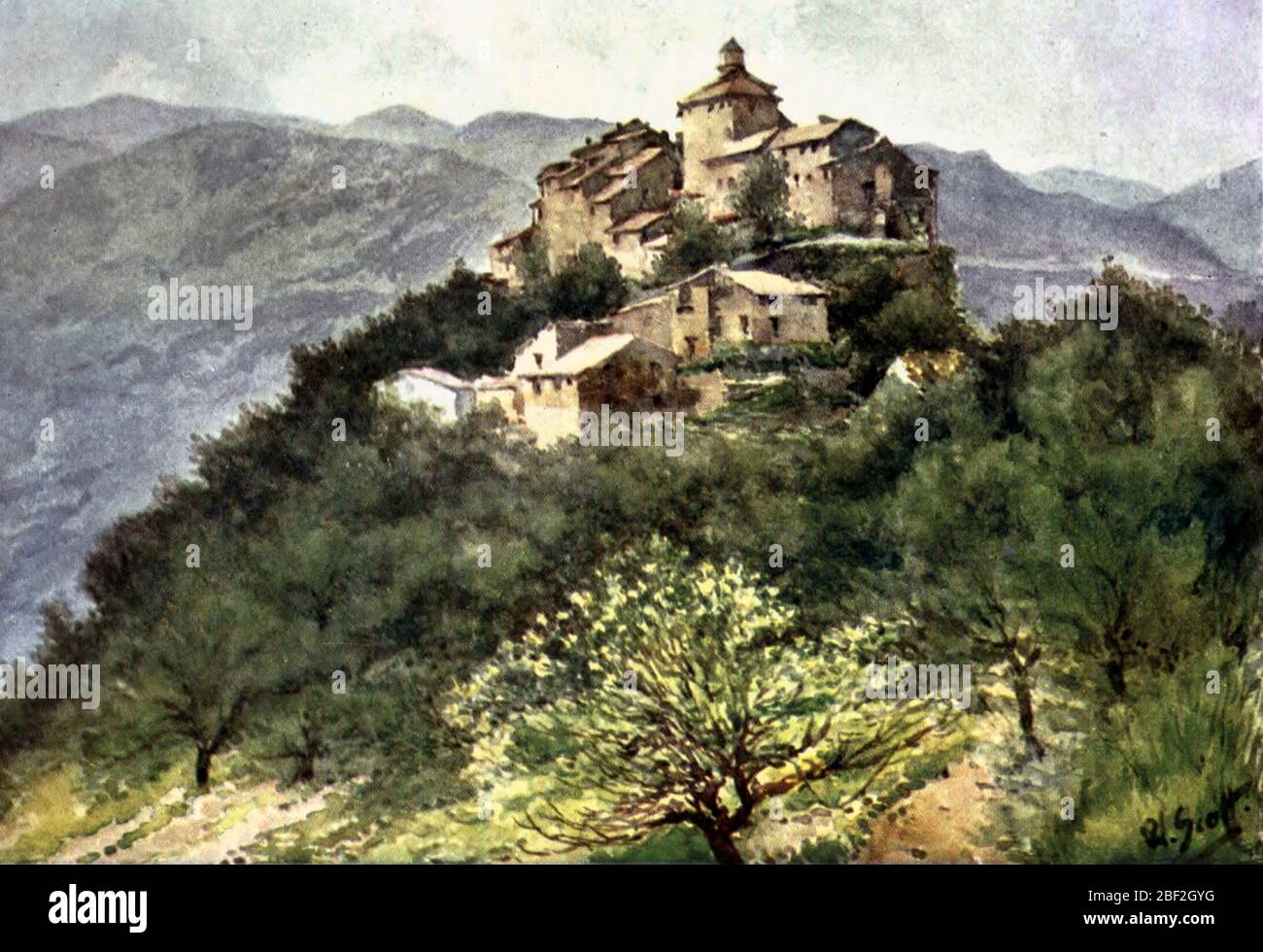 La Roquette, in the Far Valley, circa 1907 Stock Photo