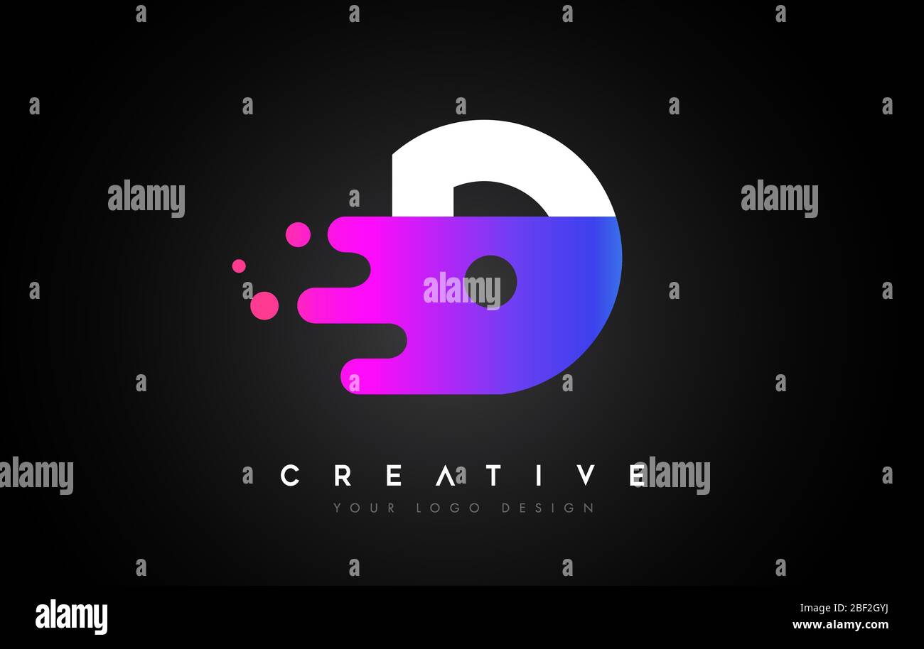 Dots Letter D Logo Design. Letter D Icon with Fluid Liquid Idea and ...