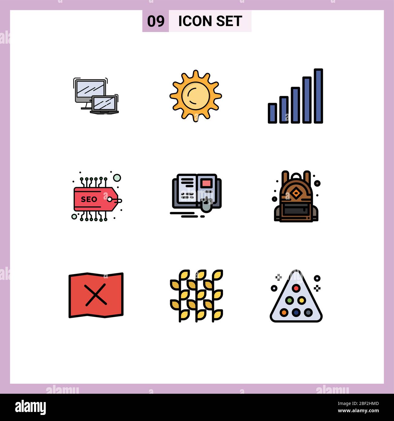 Stock Vector Icon Pack of 9 Line Signs and Symbols for mouse, education, connection, book, seo Editable Vector Design Elements Stock Vector