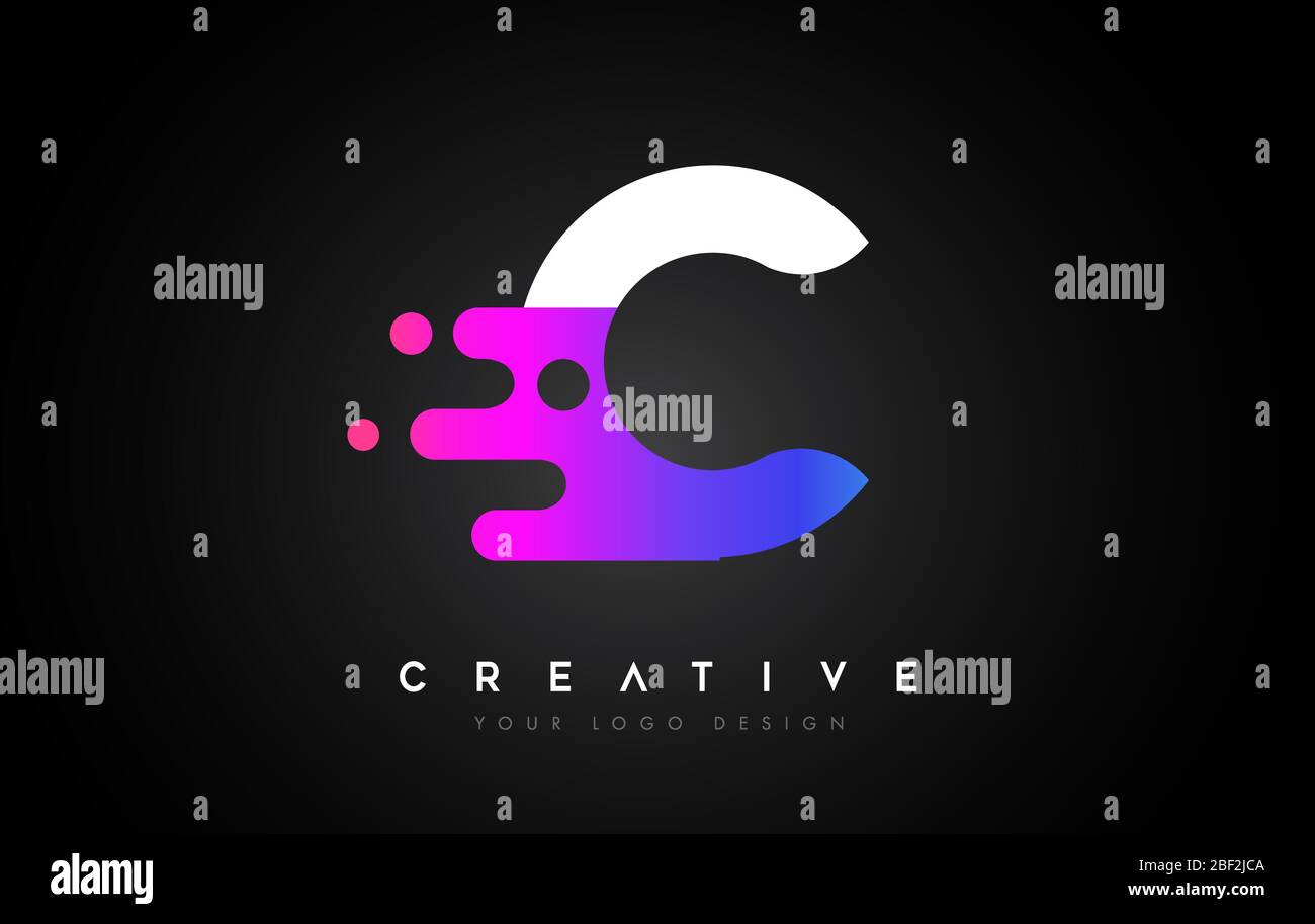 Dots Letter C Logo Design. Letter C Icon with Fluid Liquid Idea and ...
