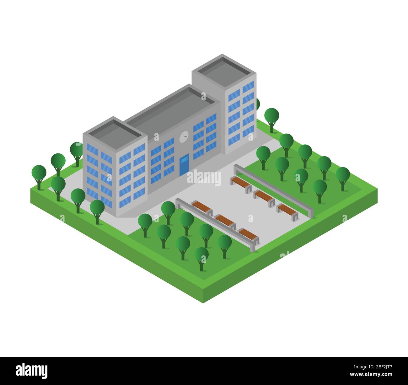 isometric school icon illustrated in vector on white background Stock ...