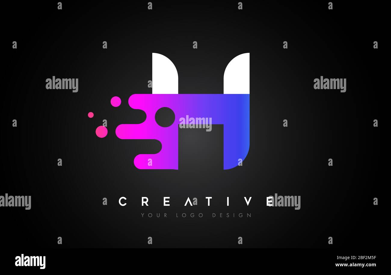 Dots Letter H Logo Design. Letter H Icon with Fluid Liquid Idea and ...