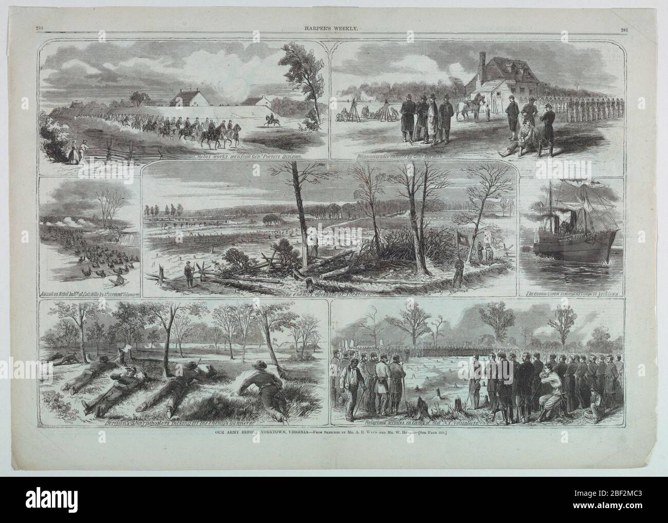 Our Army before Yorktown Virginia. Seven scenes of the Union army