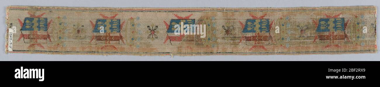 Livery trimming. Design of arms on a shield under a crown alternating with a small conventional ornament. Stock Photo