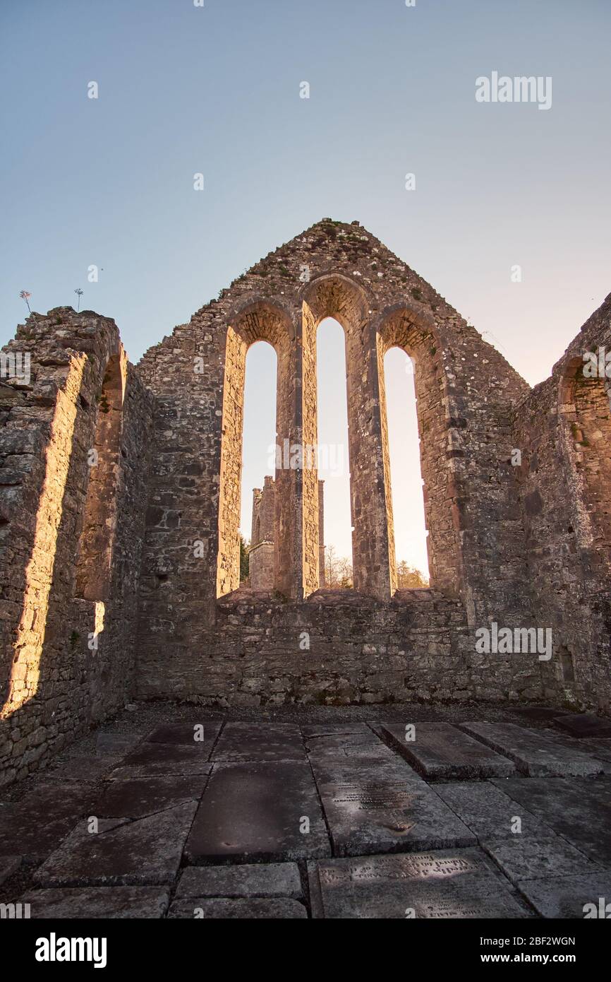 The Cong Abbey ruing in Cong, County Mayo, Connemara, Republic of Ireland Stock Photo